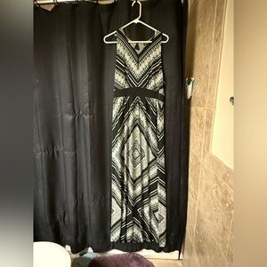 Apt. 9 Black and White Patterned Maxi Dress
